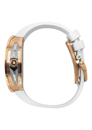 Frost NYC Mens Watch - Automatic Skeleton Rose Sport Watch | FRST-01-RC | White