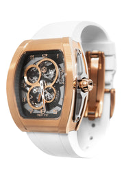 Frost NYC Mens Watch - Automatic Skeleton Rose Sport Watch | FRST-01-RC | White