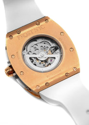 Frost NYC Mens Watch - Automatic Skeleton Rose Sport Watch | FRST-01-RC | White