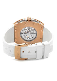 Frost NYC Mens Watch - Automatic Skeleton Rose Sport Watch | FRST-01-RC | White