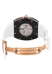 Frost NYC Mens Watch - Automatic Skeleton Carbon Fiber Rose Sport Watch | FRST-01-CFR | White