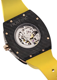 Frost NYC Mens Watch - Automatic Skeleton Carbon Fiber Rose Sport Watch | FRST-01-CFR | Yellow