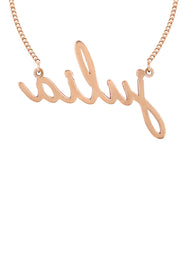14K Rose Gold  Full Diamond Script Name Necklace | Style #117