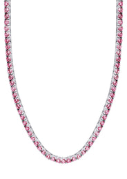 Lab Grown VVS Pink Diamond Tennis Chain / Necklace  - 14K White Gold