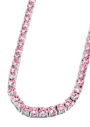 Lab Grown VVS Pink Diamond Tennis Chain / Necklace  - 14K White Gold