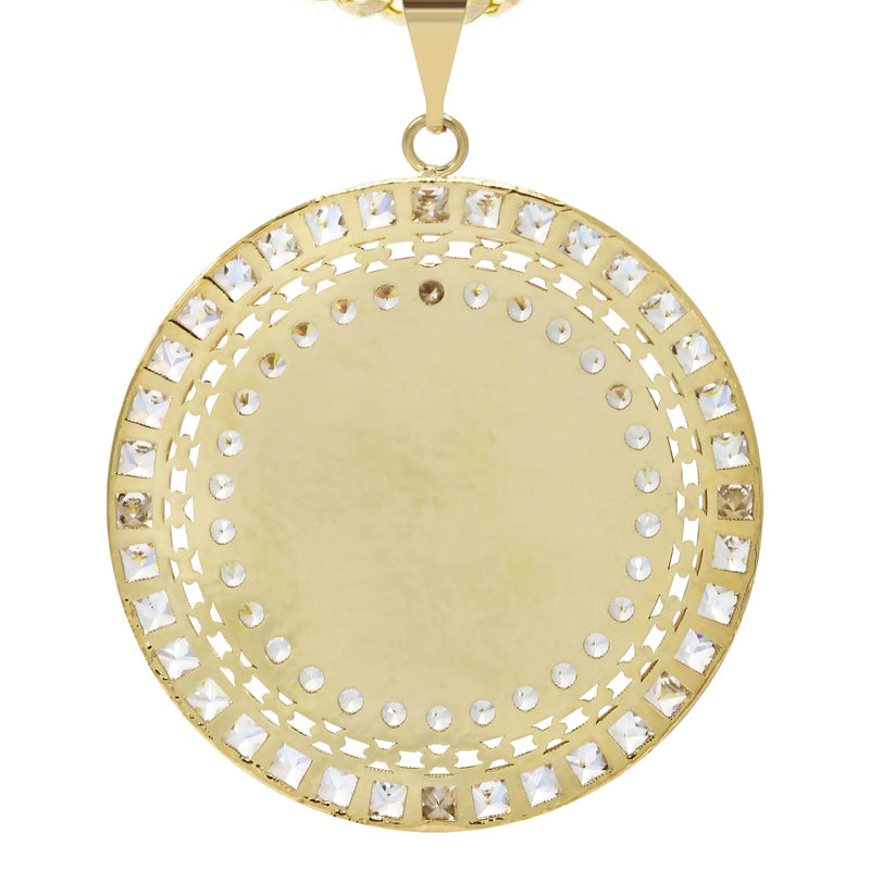 10K Yellow Gold CZ Picture Pendant Necklace | Appx. 14.8 Grams