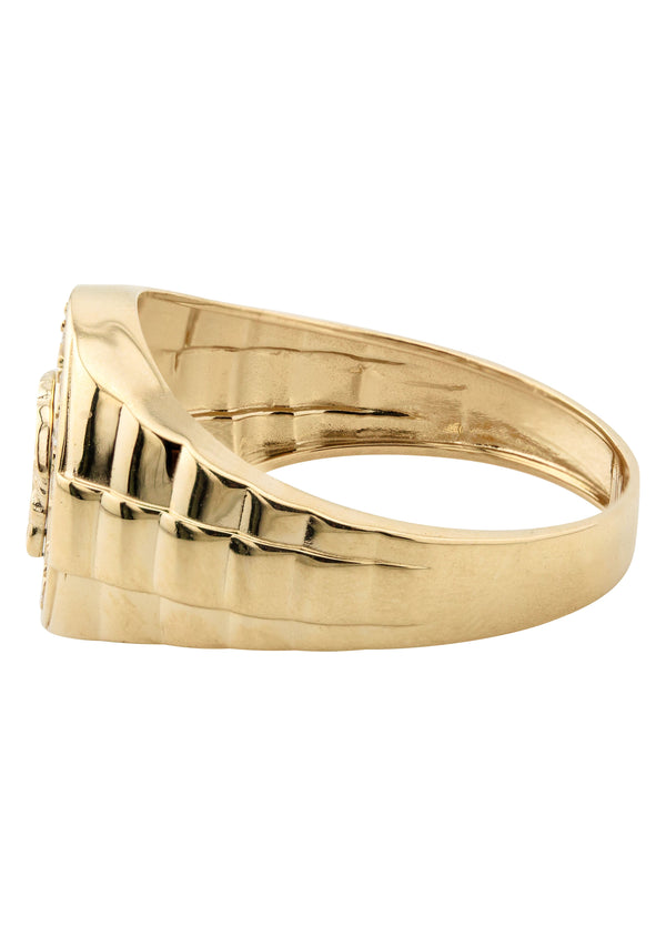 10K Gold Cz Money Sign Ring For Men | 2.6 Grams