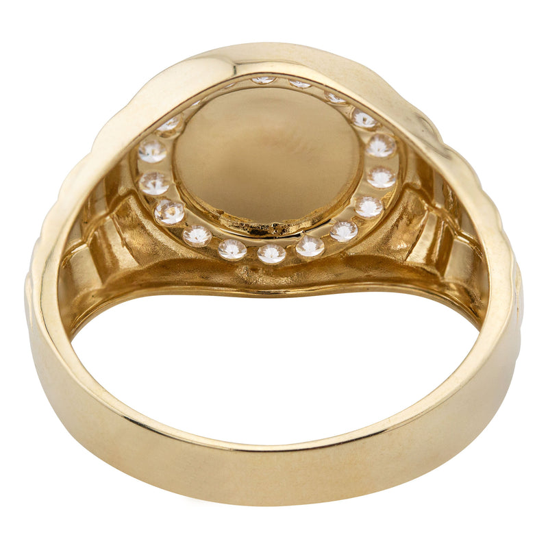10K Gold Cz Anchor Ring For Men | 2.6 Grams