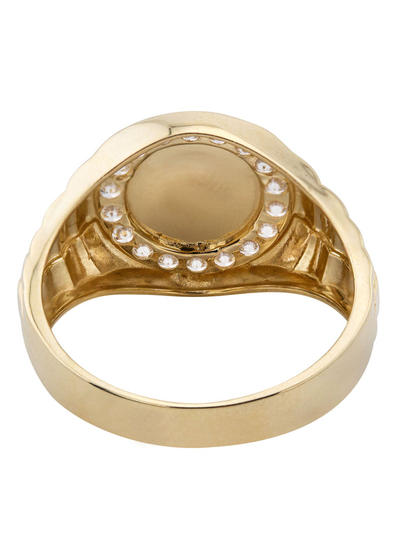 10K Gold Cz Money Sign Ring For Men | 2.6 Grams