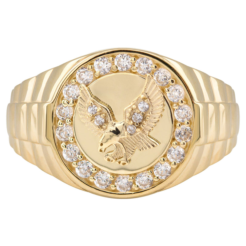 10K Gold Cz Eagle Ring For Men | 2.6 Grams