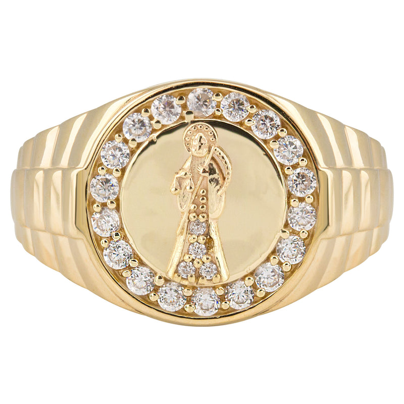 10K Gold Cz St. Death Ring For Men | 2.6 Grams