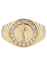 10K Gold Cz St. Death Ring For Men | 2.6 Grams