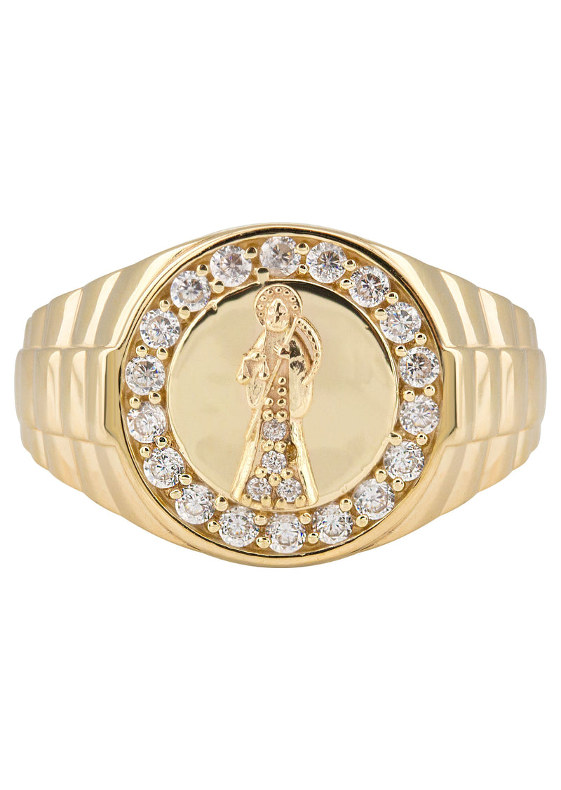 10K Gold Cz St. Death Ring For Men | 2.6 Grams