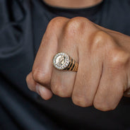 10K Gold Cz St. Death Ring For Men | 2.6 Grams