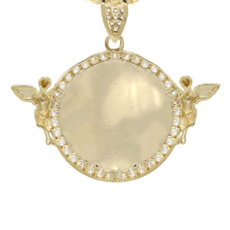 10K Yellow Gold CZ Picture Pendant Necklace | Appx. 14.8 Grams