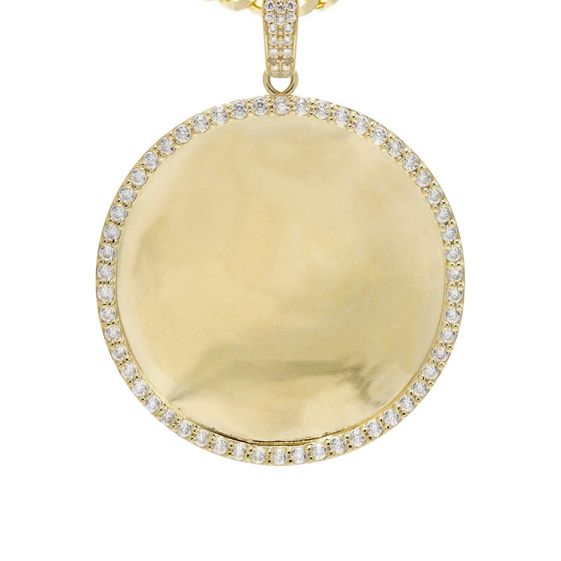 10K Yellow Gold CZ Picture Pendant Necklace | Appx. 16.5 Grams