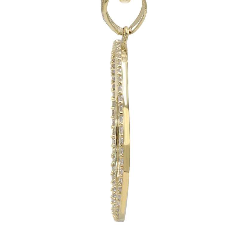 10K Yellow Gold CZ Picture Pendant Necklace | Appx. 16.5 Grams