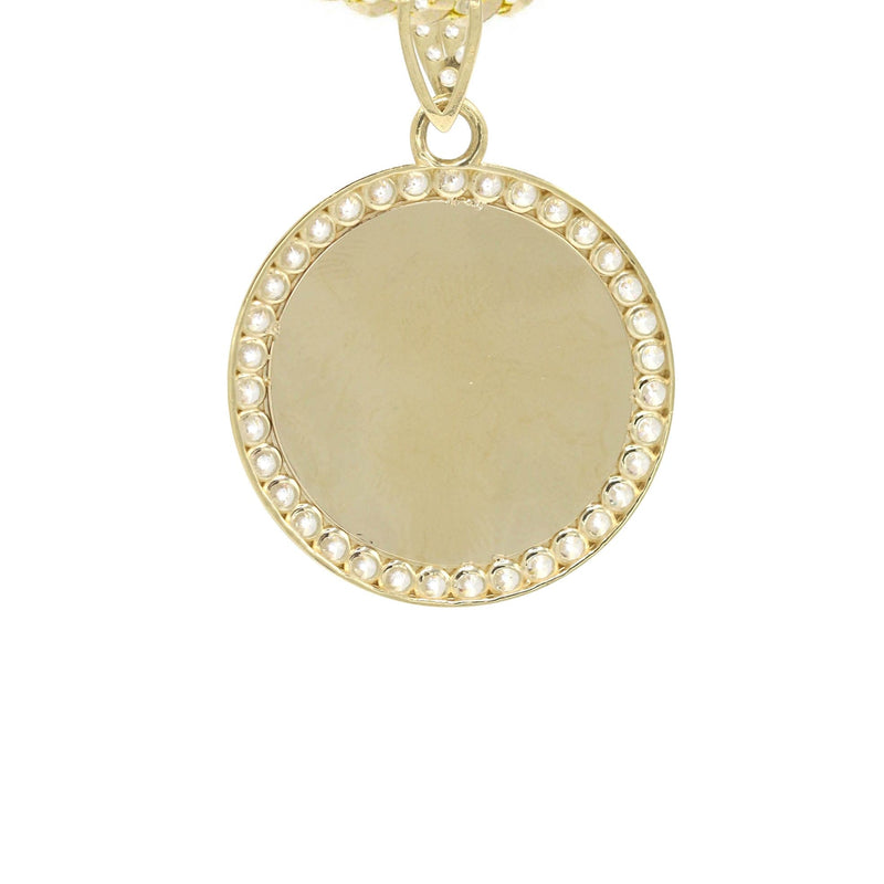 10K Yellow Gold CZ Picture Pendant Necklace | Appx. 14.4 Grams