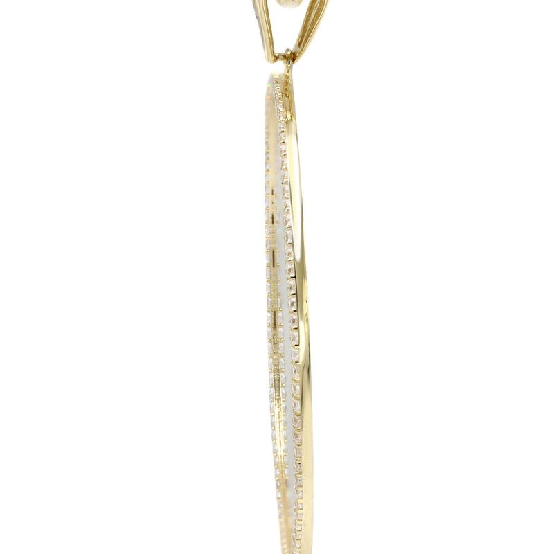 10K Yellow Gold CZ Picture Pendant Necklace | Appx. 25 Grams