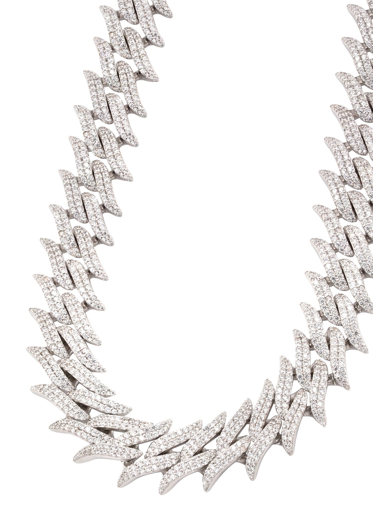Silver Chain -  Spike Iced Out Chain