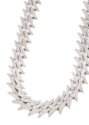 Silver Chain -  Spike Iced Out Chain