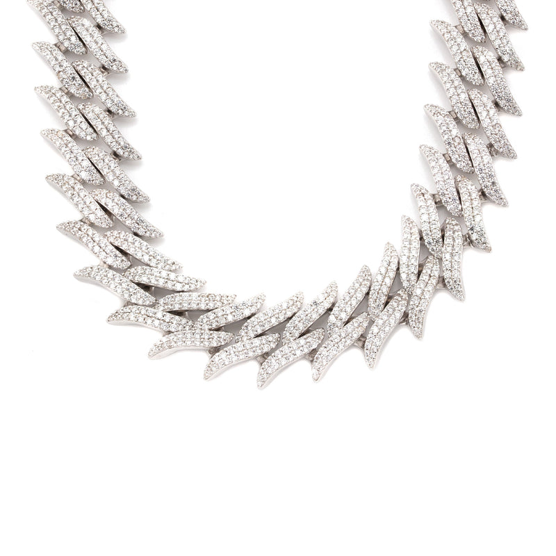 Silver Chain -  Spike Iced Out Chain