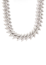 Silver Chain -  Spike Iced Out Chain