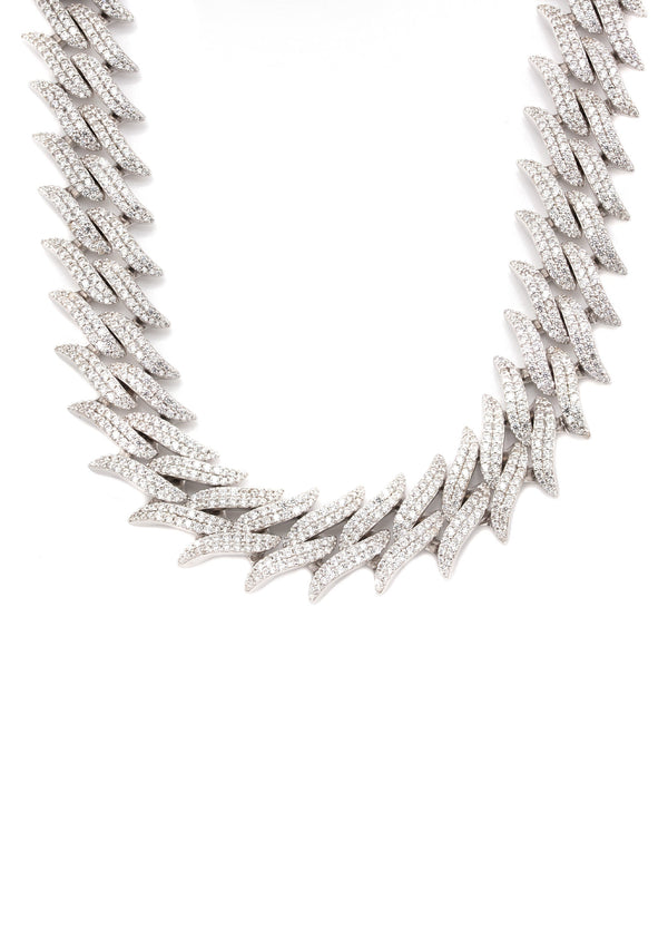 Silver Chain -  Spike Iced Out Chain