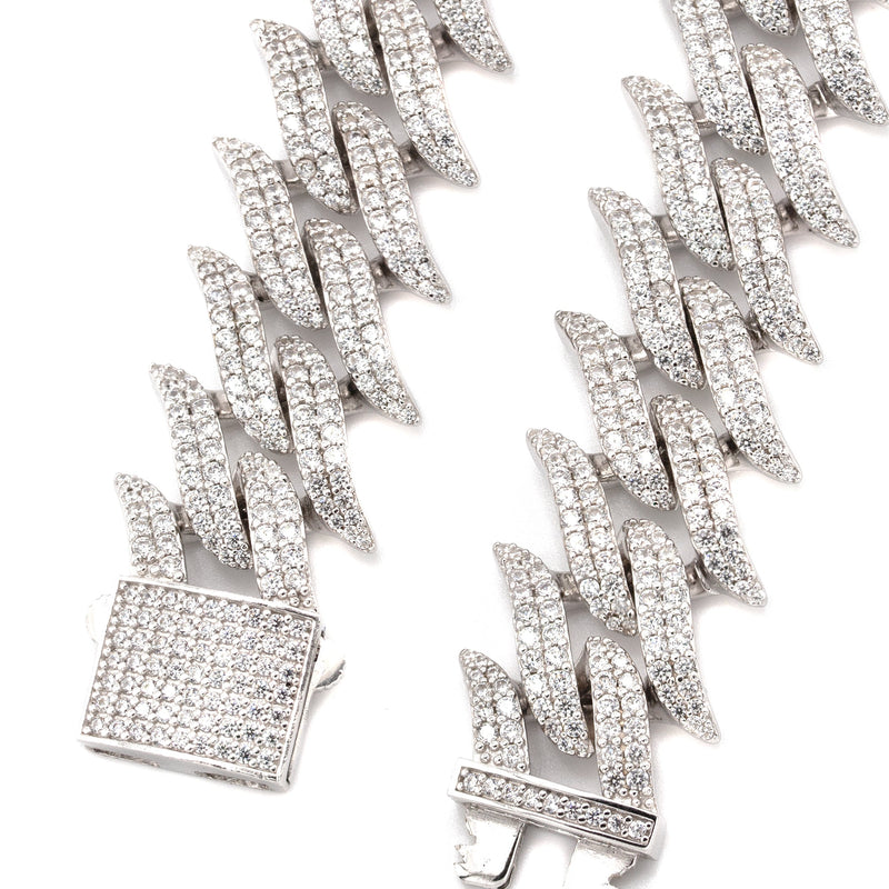 Silver Chain -  Spike Iced Out Chain