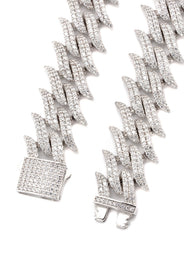 Silver Chain -  Spike Iced Out Chain