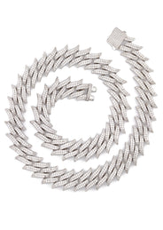 Silver Chain -  Spike Iced Out Chain
