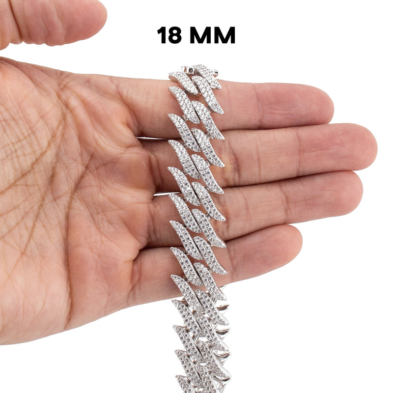 Silver Chain -  Spike Iced Out Chain