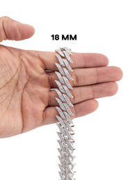 Silver Chain -  Spike Iced Out Chain