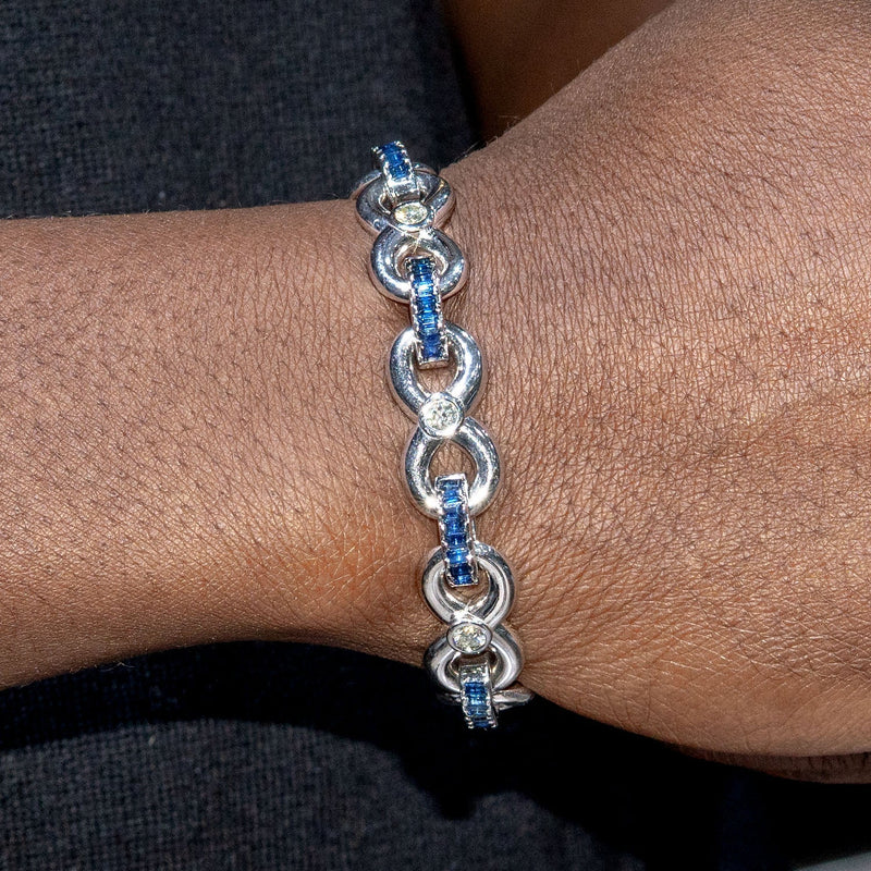 High End Jewelry - Iced Out Sapphire Bracelet