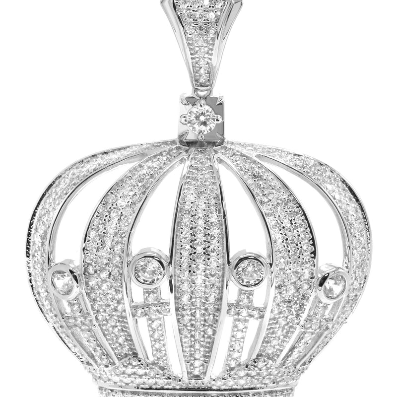 Silver Pendant - Silver Crown Pendant | Appx 12.2 Grams