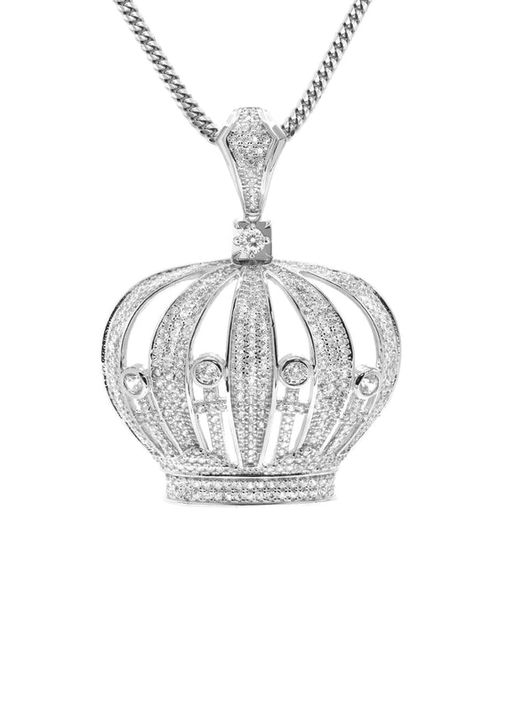 Silver Crown Necklace | 33.2 Grams