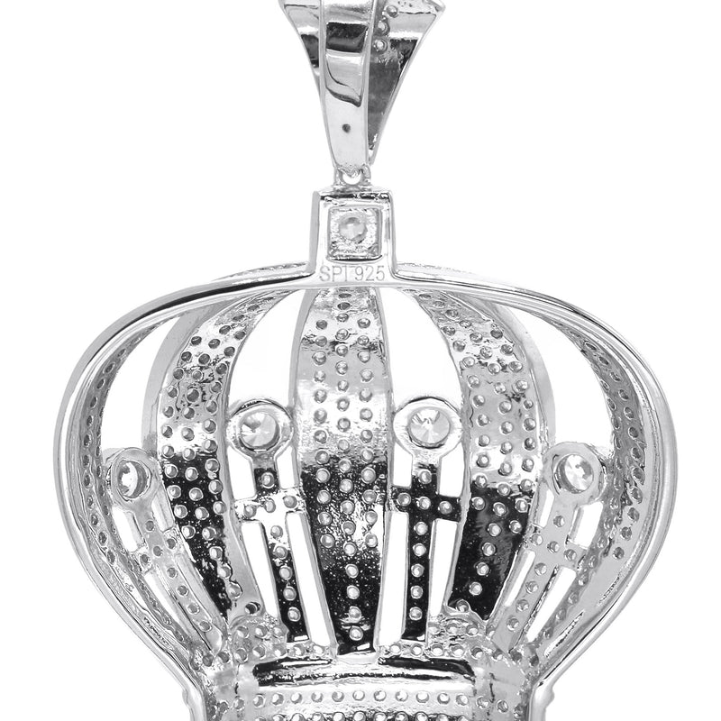 Silver Pendant - Silver Crown Pendant | Appx 12.2 Grams