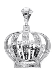Silver Pendant - Silver Crown Pendant | Appx 12.2 Grams