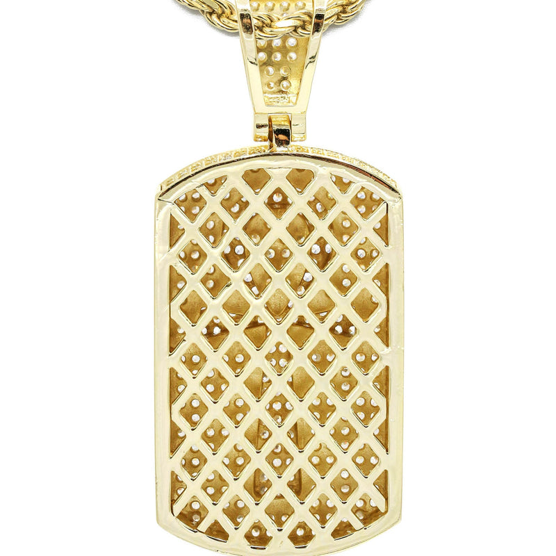 Silver Necklace - Gold Ankh Dog Tag Necklace | 30.4 Grams
