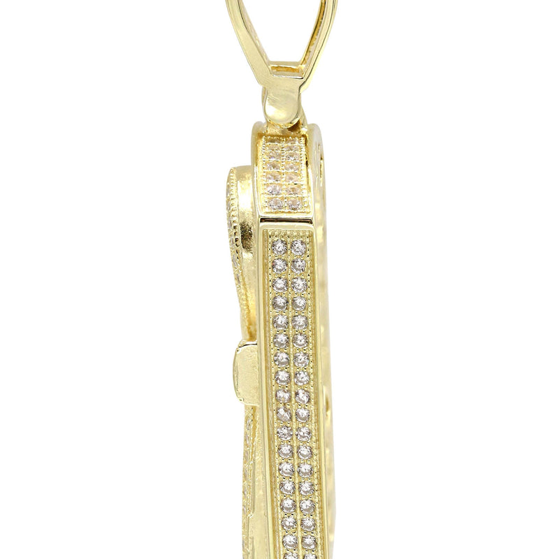 Silver Pendant - Gold Ankh Dog Tag Pendant | Appx 16 Grams