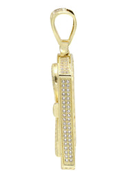 Silver Pendant - Gold Ankh Dog Tag Pendant | Appx 16 Grams