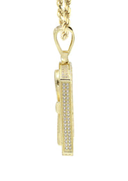 Silver Necklace - Gold Ankh Dog Tag Necklace | 30.4 Grams