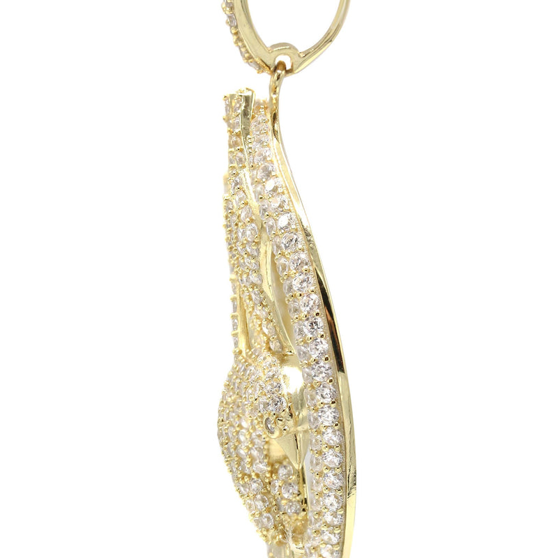 Silver Pendant - Gold Flying Eagle Tag Pendant | Appx 13.4 Grams