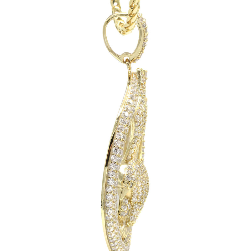 Silver Necklace - Gold Flying Eagle Tag Necklace | 27.8 Grams