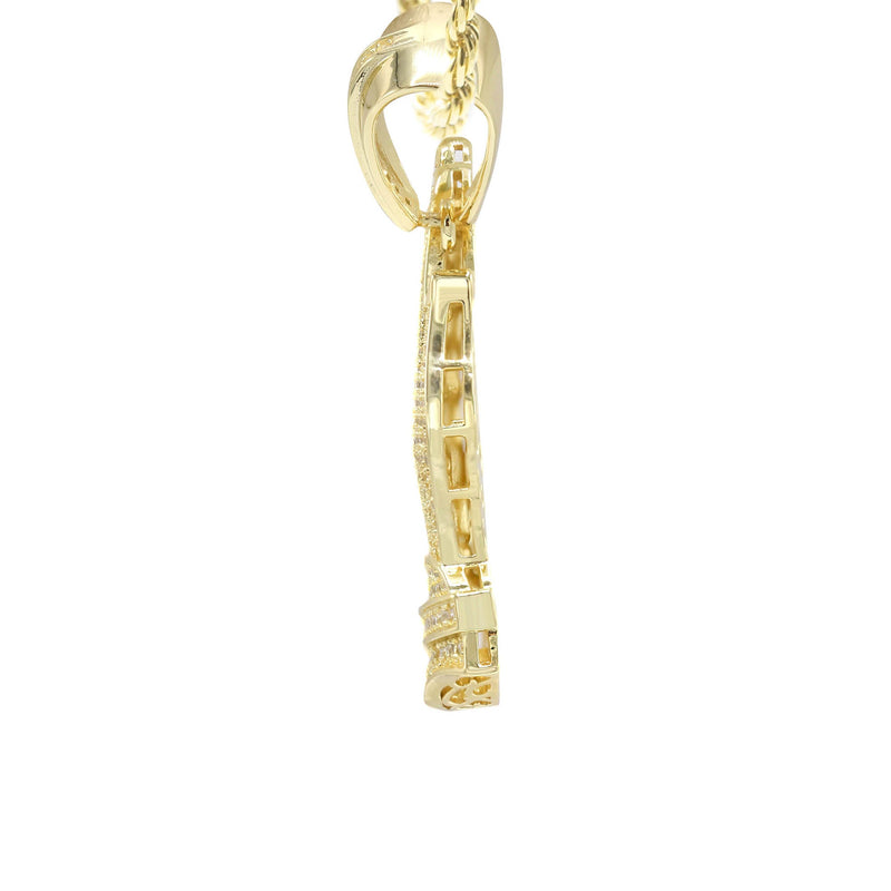Silver Necklace - Gold Praying Hand Necklace | 18.6 Grams