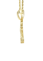 Silver Necklace - Gold Praying Hand Necklace | 18.6 Grams