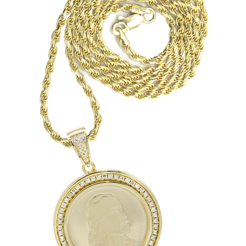 Silver Necklace - Gold Jesus Necklace | 18.6 Grams