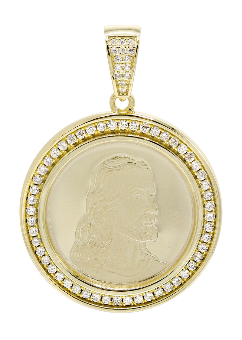 Silver Pendant - Gold Jesus Pendant | Appx 9.2 Grams