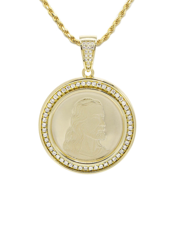 Silver Necklace - Gold Jesus Necklace | 18.6 Grams