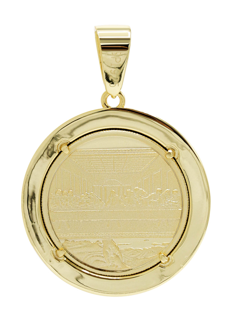 Silver Pendant - Gold Jesus Pendant | Appx 9.2 Grams